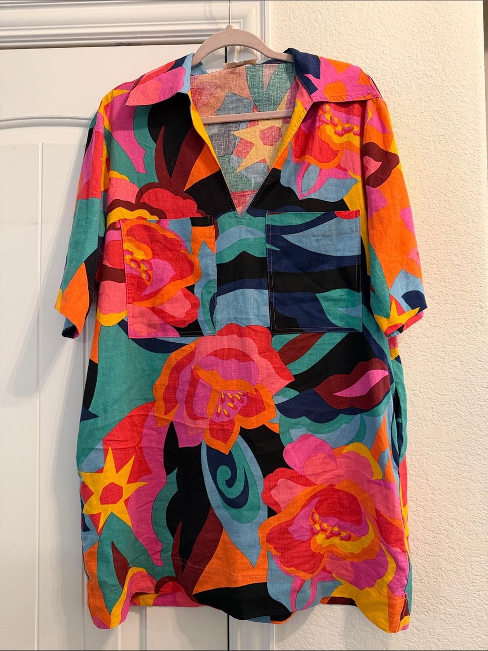 OLIVACEOUS Vibrant Multicolor Floral Dress, Sz S